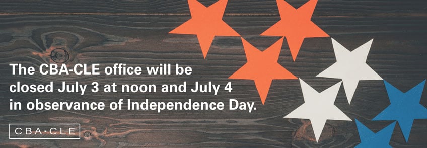We're Closed July 3 at noon and July 4