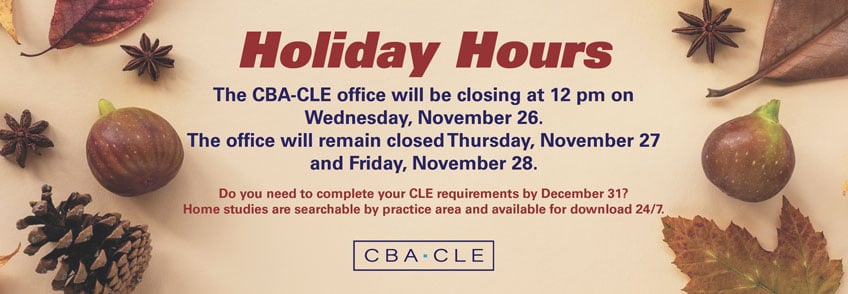 Our office is closing at 12pm on November 26, remaining closed November 27 and 28 for the holiday.